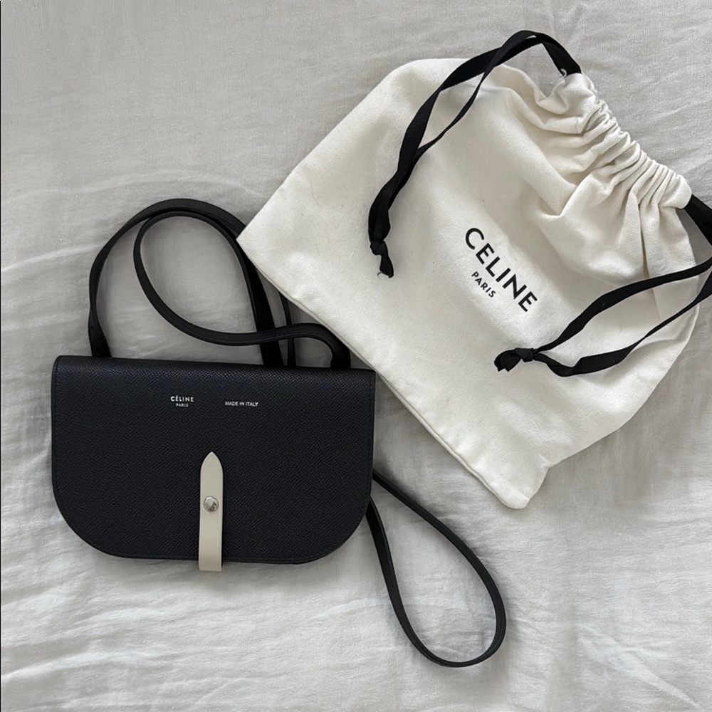 Celine Black Leather Crossbody Bag